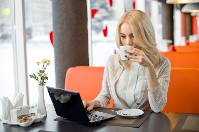 young woman in Cafe